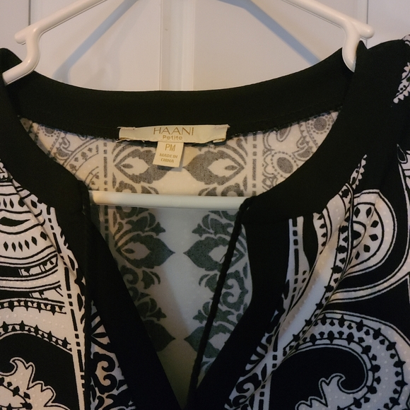 Haani Womens Petite Med. 3/4 sleeve black and white dress, EUC. 3 for $10 - Picture 4 of 4